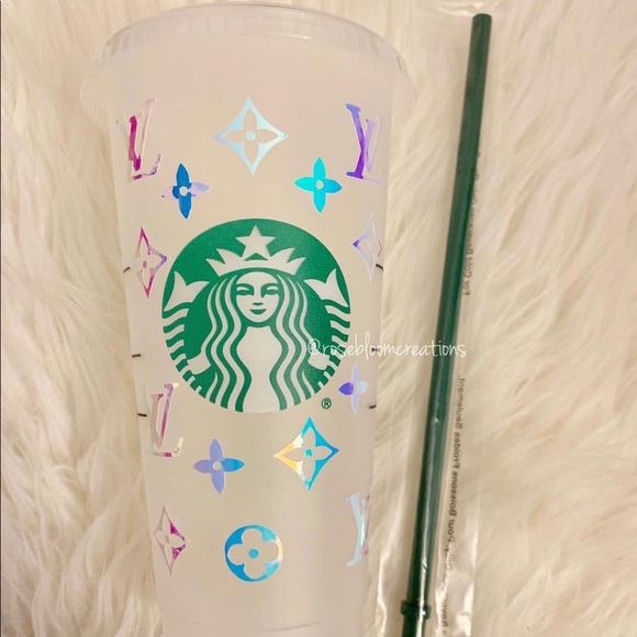 Starbucks Accessories Designer Monogram Starbucks Cold Cup Poshmark